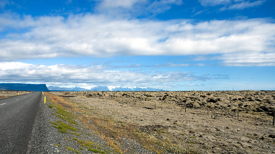 icelandic moss on volcanic rocks as far as you can see